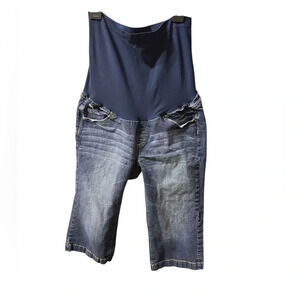 AMERICAN STAR  Maternity Jeans Womens Small Blue Distressed Denim carpi
